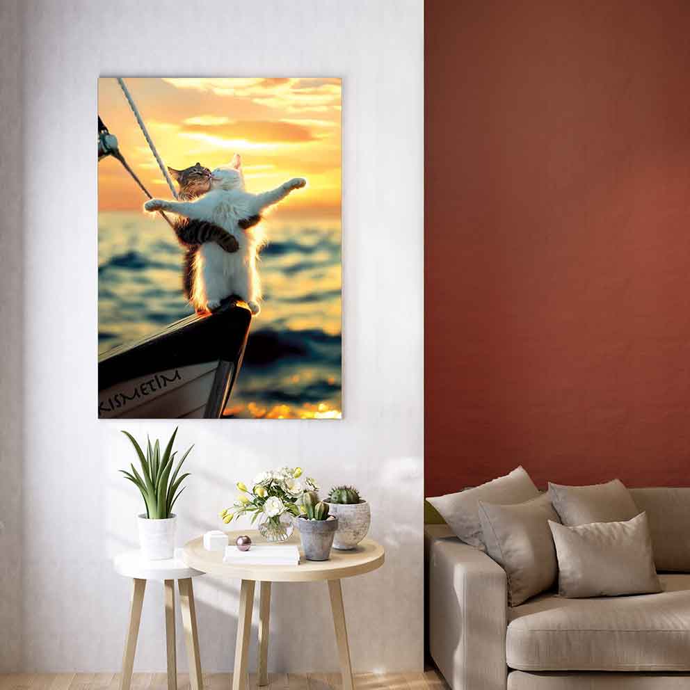 Titanik Temalı Kedi Posteri  "Sevgili Kediler Duvar Dekoru" TB_00015