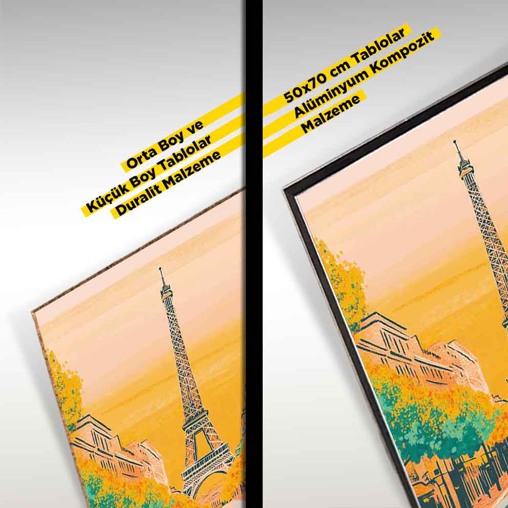 “Renkli Paris 2 – Aşk Şehri Temalı Dekoratif Sanat Tablosu” TB_00050