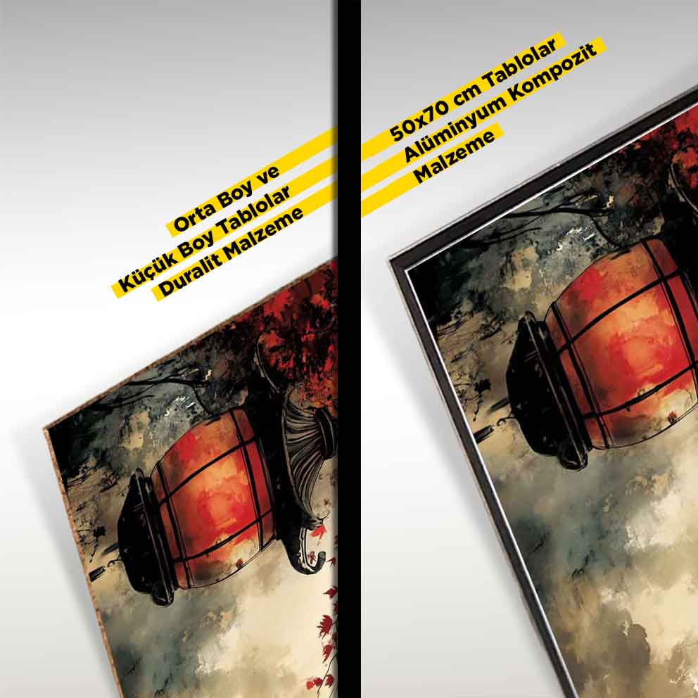 “Japon Feneri Tablo 4 – Kırmızı Siyah Soyut Japon Sanatı Duvar Dekoru” TB_000102