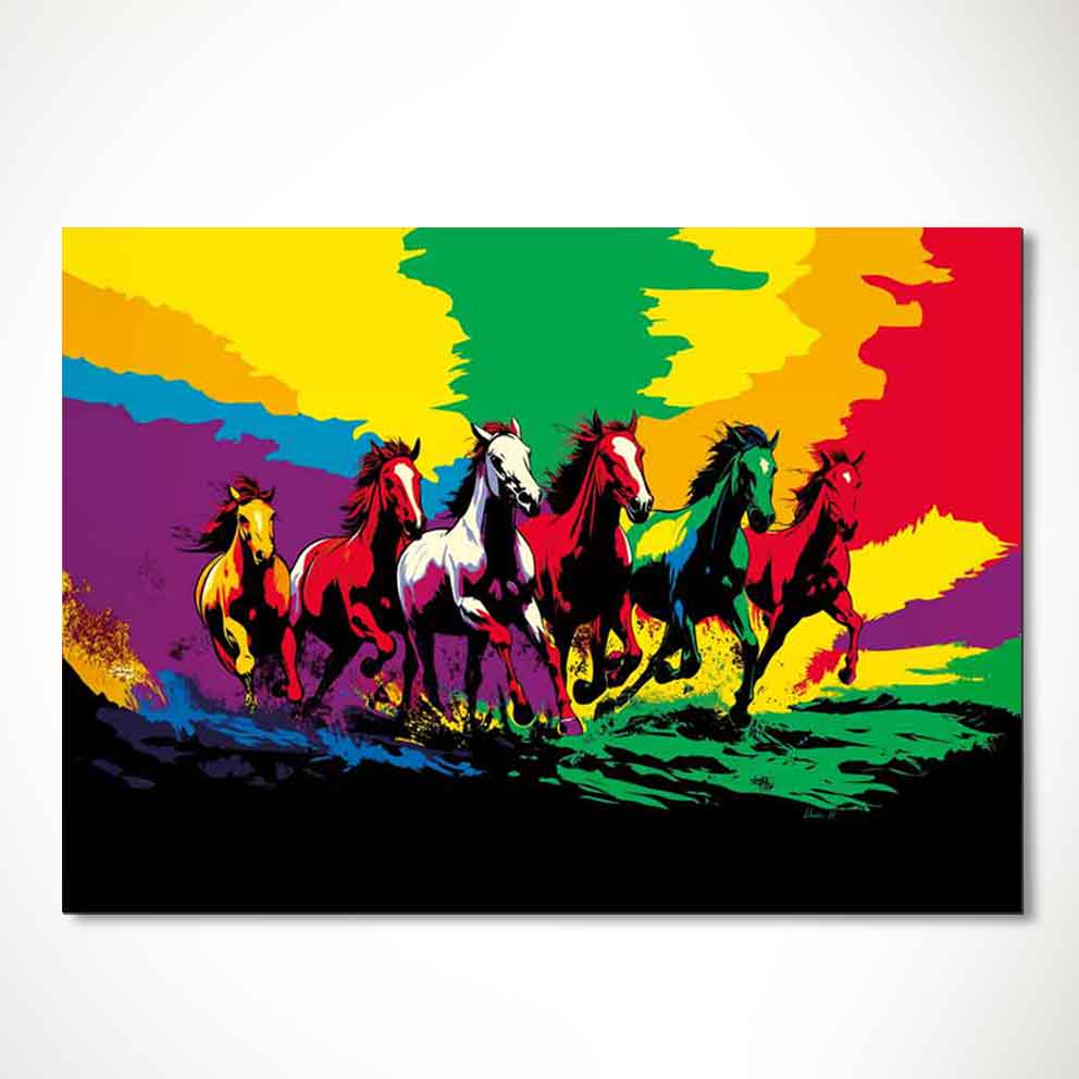 “Özgürlüğün Renkleri 2 – Koşan Atlar Temalı Dekoratif Tablo” TB_00030