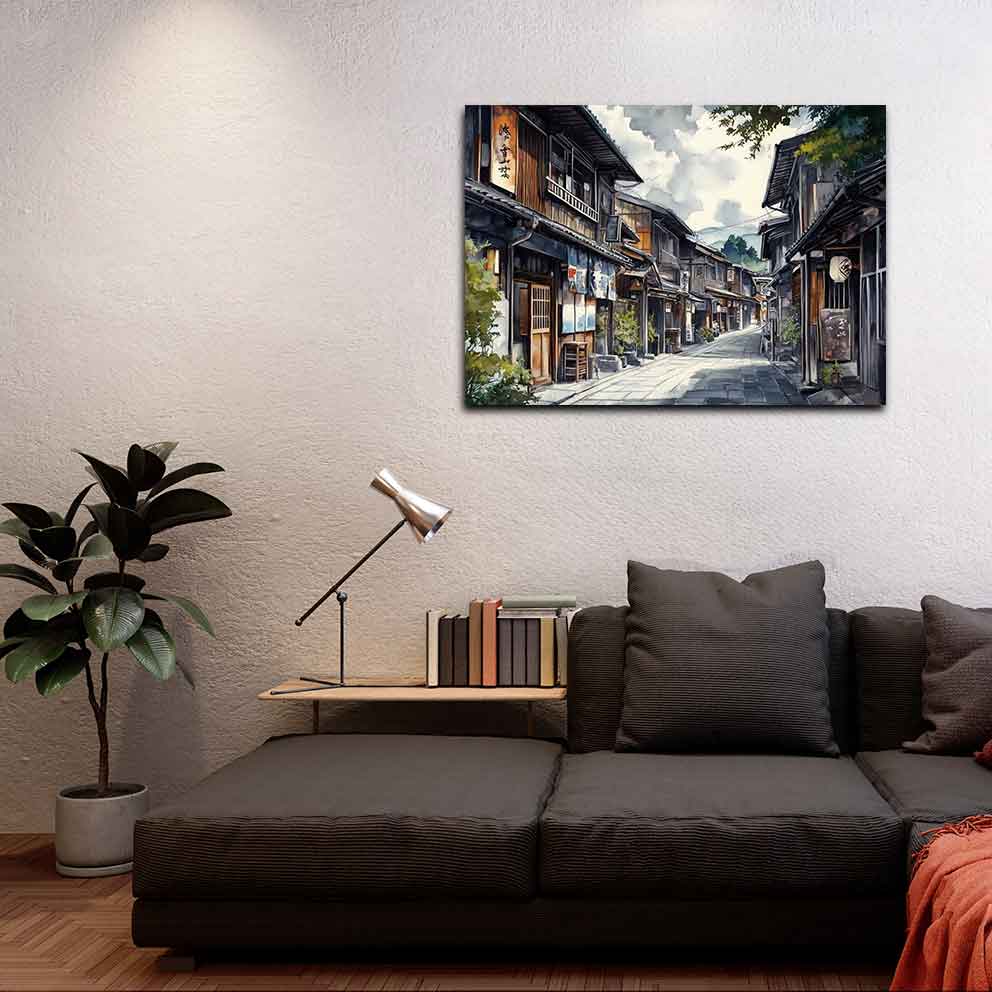 “Japon Sokakları Tablo 8 – Geleneksel Asya Manzara Duvar Dekoru”TB_00112