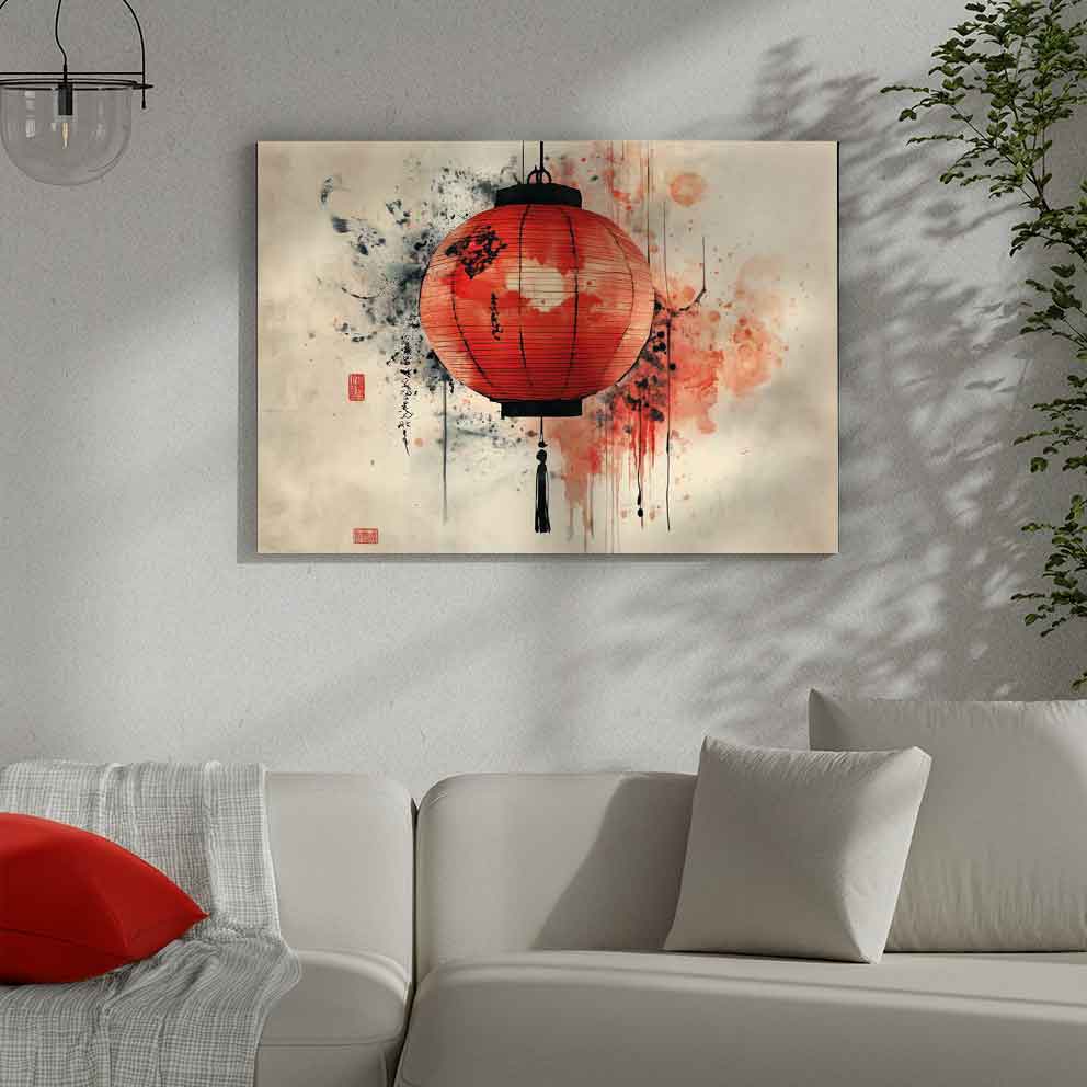 “Japon Kağıt Feneri - Japon Çin Kültürü Soyut Duvar Dekoru” TB_00105