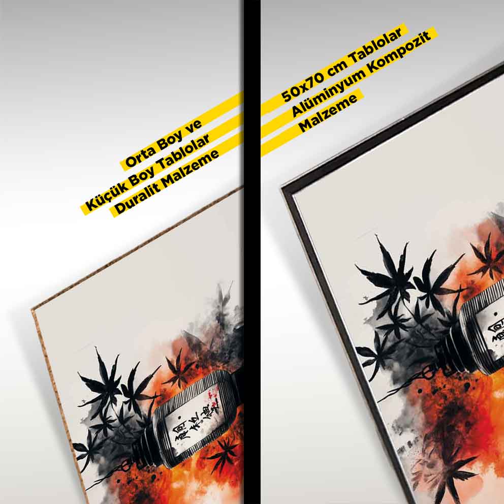 “Japon Feneri Tablo 2 – Kırmızı Siyah Soyut Japon Sanatı Duvar Dekoru” TB_00100