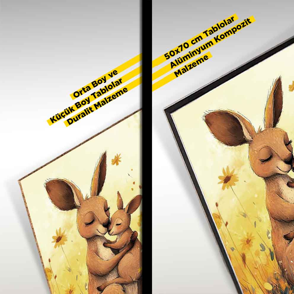 “Kanguru Ailesi 2 – Sıcak Tonlarda Sevimli Hayvan Temalı Tablo” TB_00024