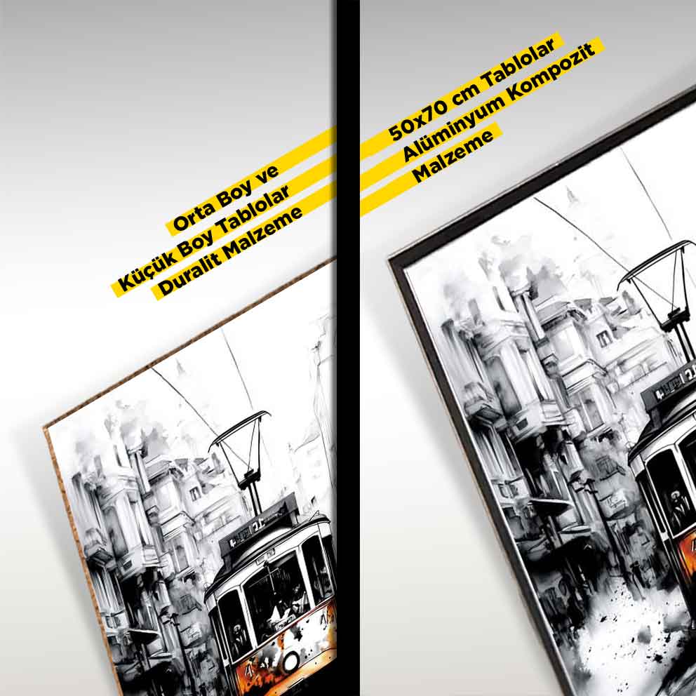 “Şehrin Kalbinde Tramvay - Beyoğlu Sokakları Temalı Modern Sanat Tablosu” TB_00057