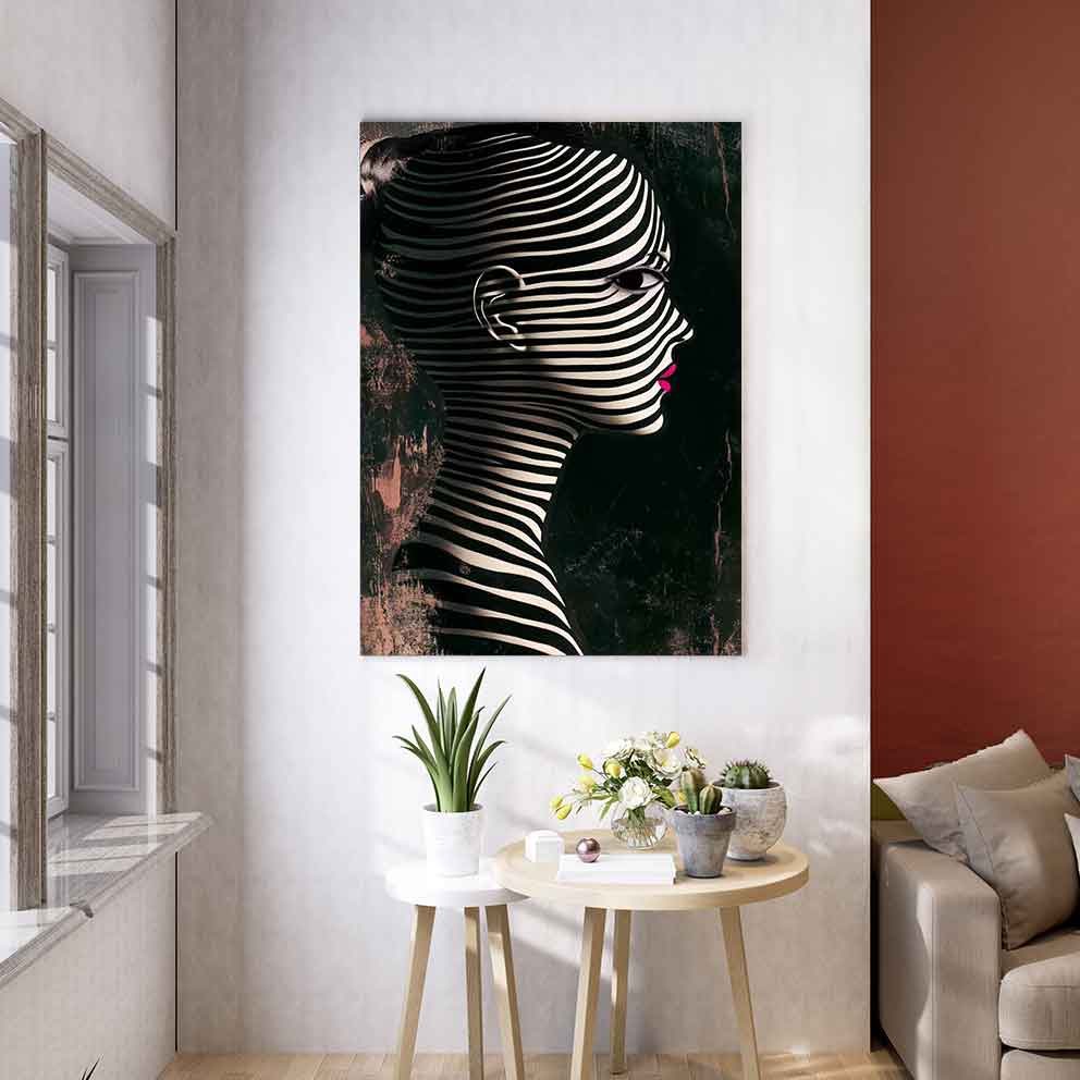 “Zarafet - Siyah Beyaz Çizgisel Modern Sanat” TB_00079