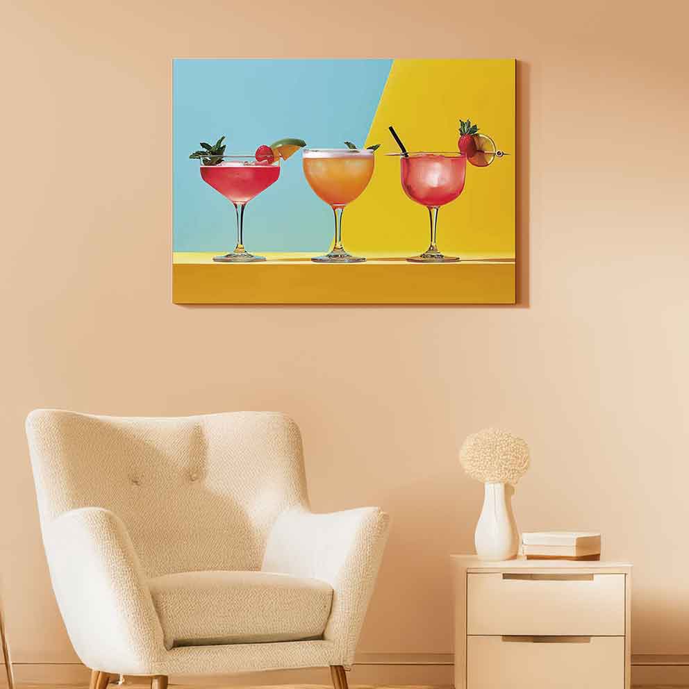 “Kokteyl Keyfi 3 Modern Bar ve Kafe Duvar Dekor Tablo” TB_00069