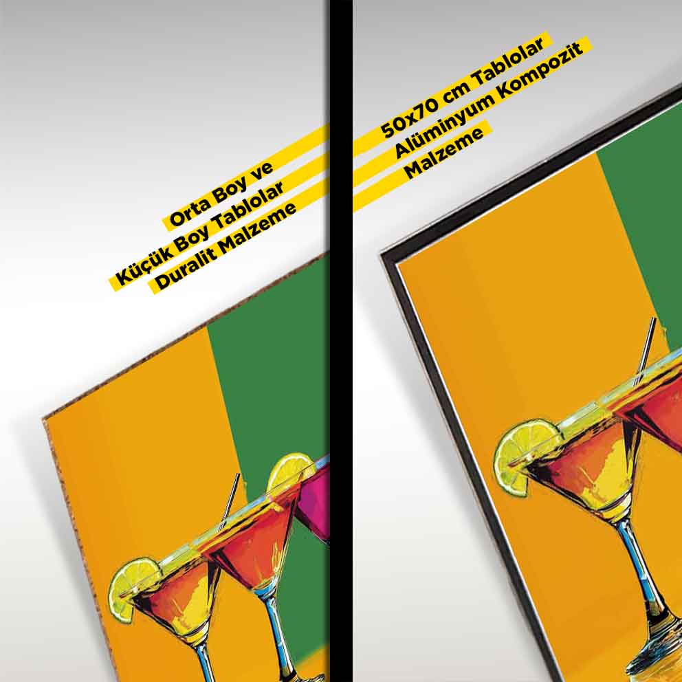 “Kokteyl Keyfi 4 Modern Bar ve Kafe Duvar Dekor Tablo” TB_00070