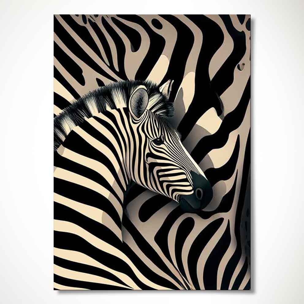 “Zebra Portresi – Siyah Beyaz Modern Sanat Tablosu” TB_00036