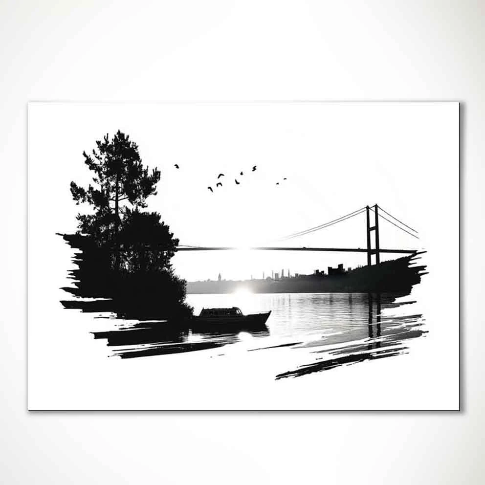 “İstanbul Silüeti – Boğaz Manzaralı Modern Sanat Tablosu” TB_00056