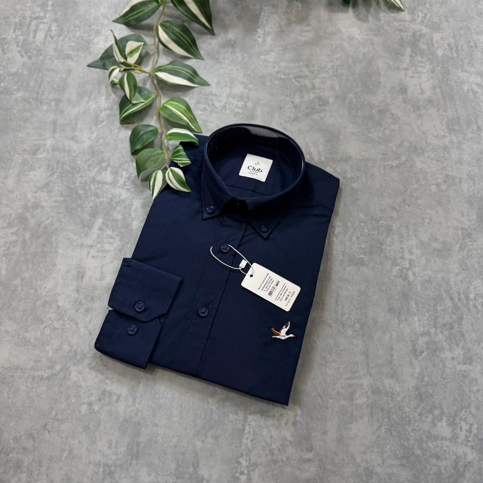 Premium Nakış Logo Oxford Gömlek - Lacivert main variant image