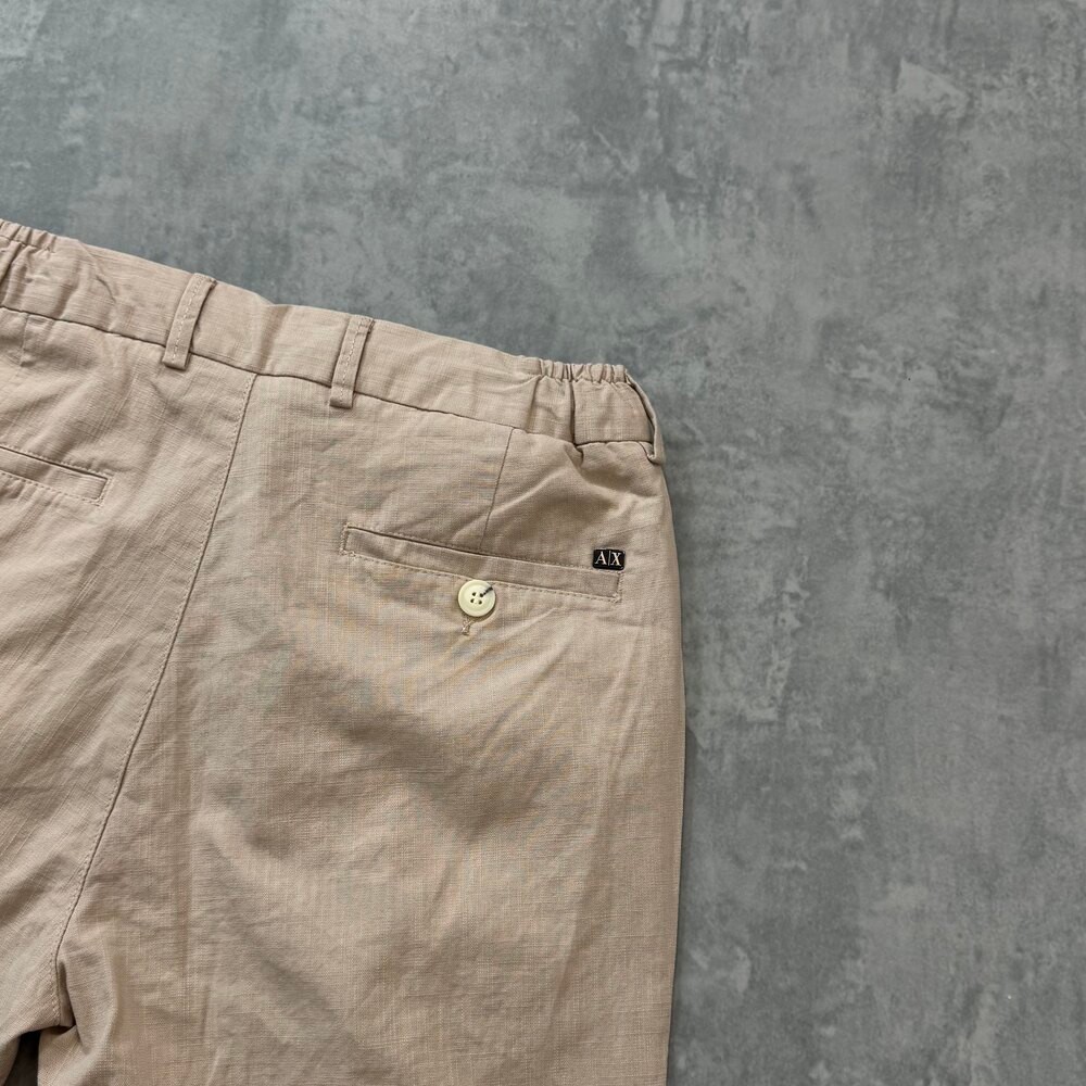 Armani Exchange Ham Keten Pantolon/Ekru