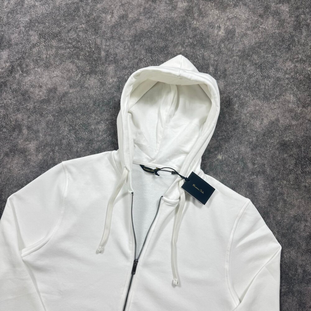 Massimo Dutti Full Zip Hoodie | Beyaz