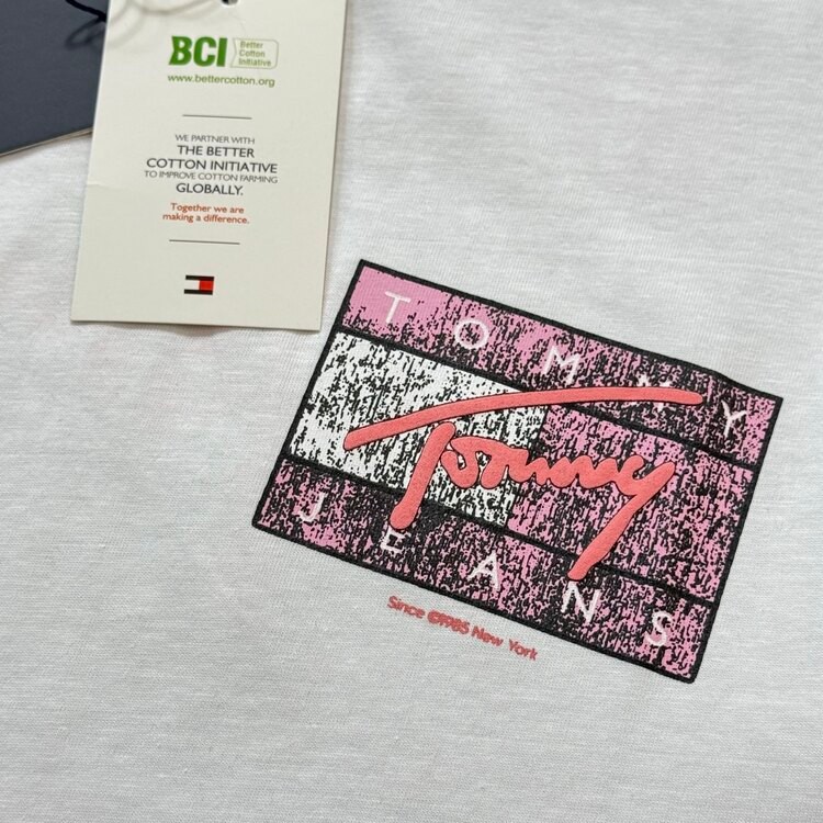 T.H Yeni Sezon Back To Print T-shirt/Beyaz