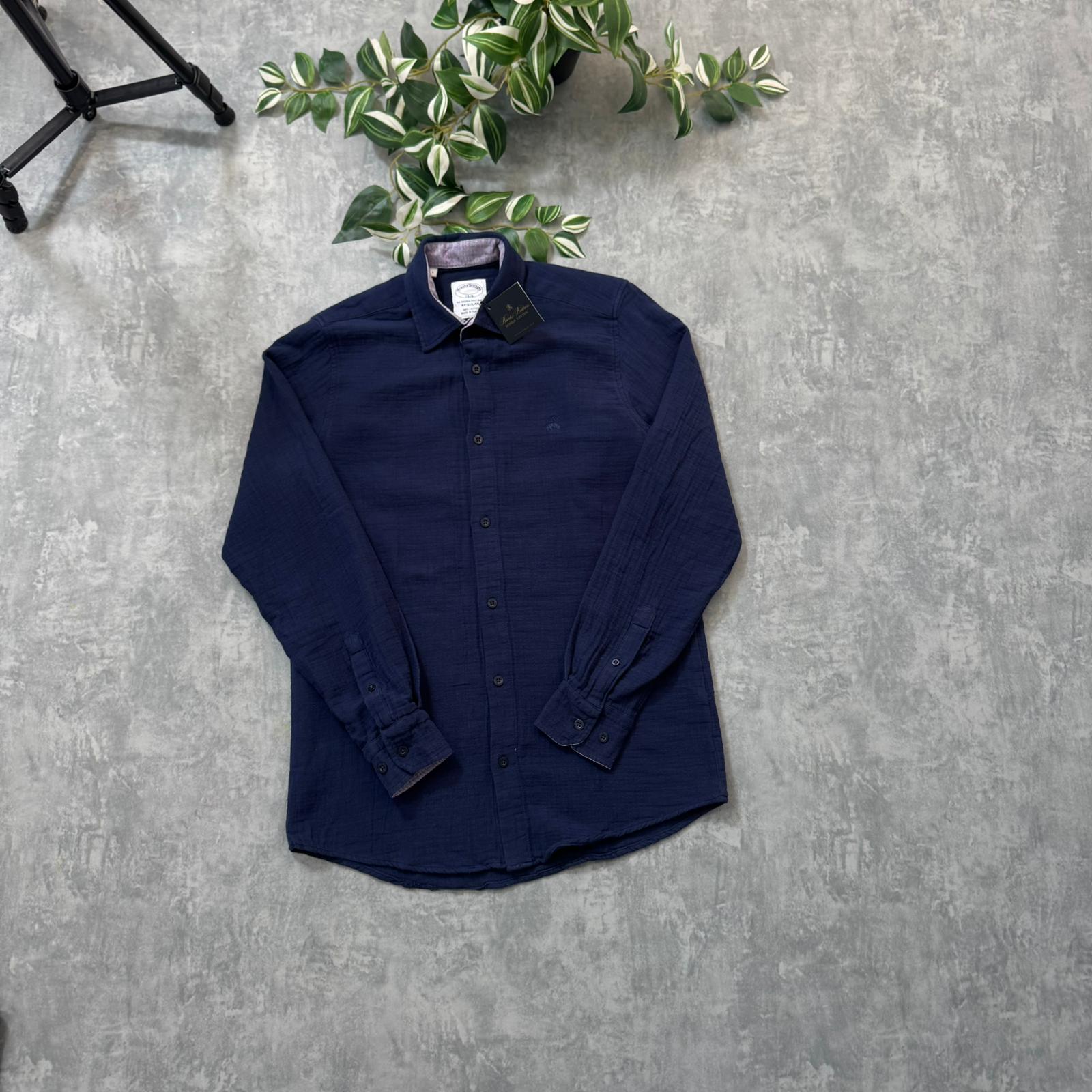  Brooks Brothers Nakış Logo Müslin Gömlek - Lacivert image