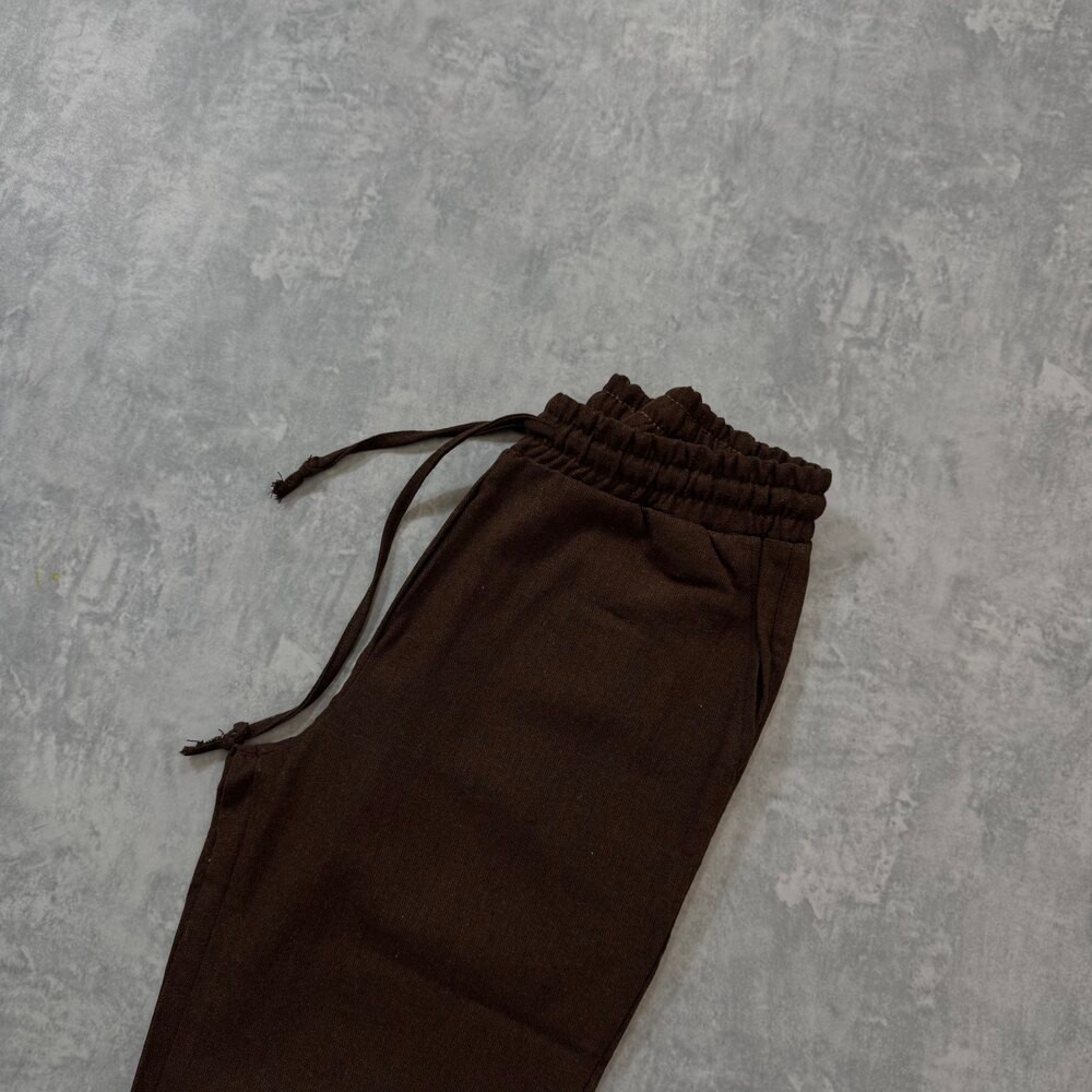 Zara Ham Keten Pantolon/Kahverengi
