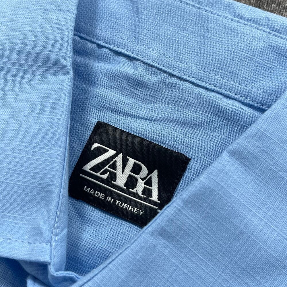 Zara Keten Gömlek/Mavi