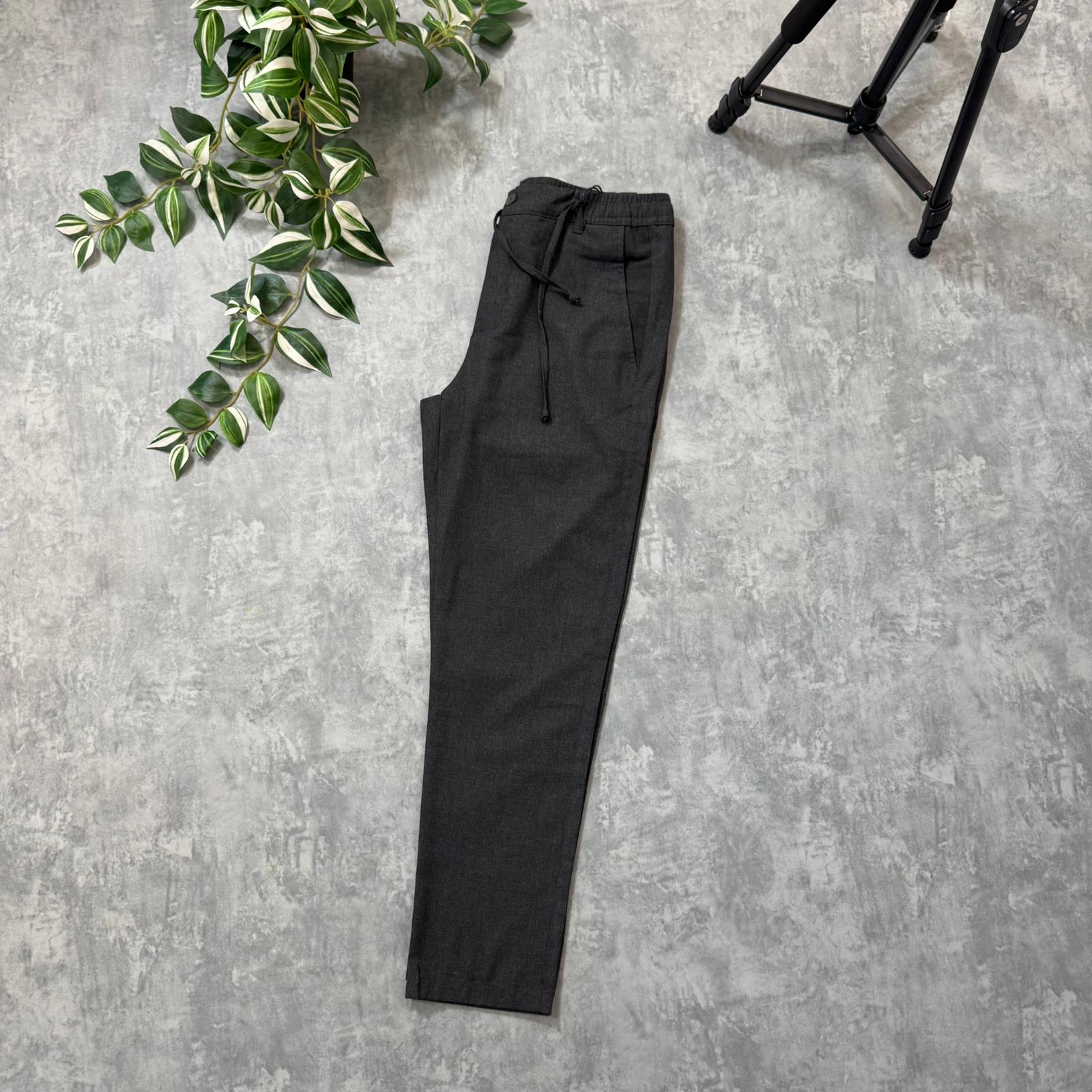 Premium Metal Logo Kumaş Pantolon - Füme image