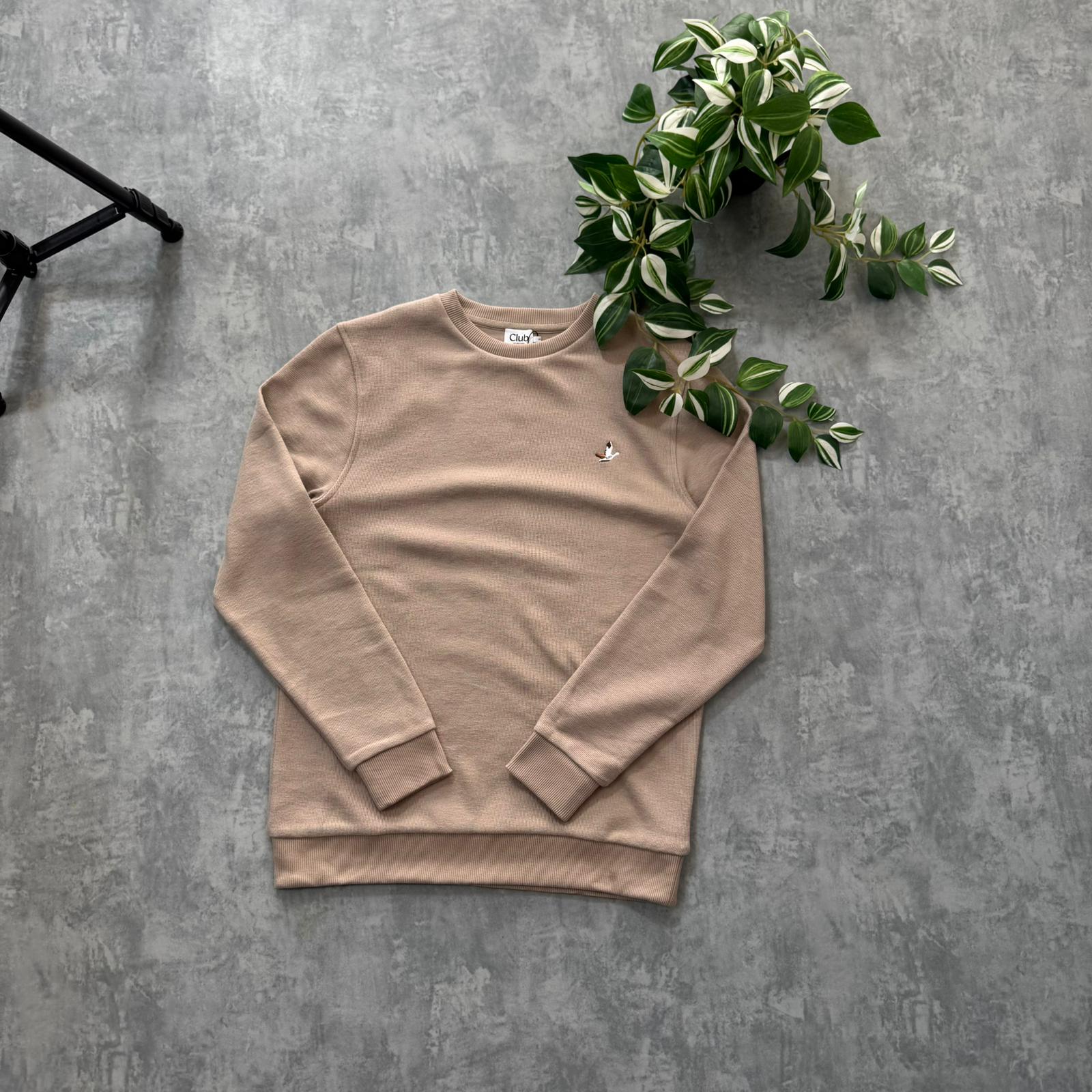 B.Premium Nakış Logo Sweatshirt - Bej image