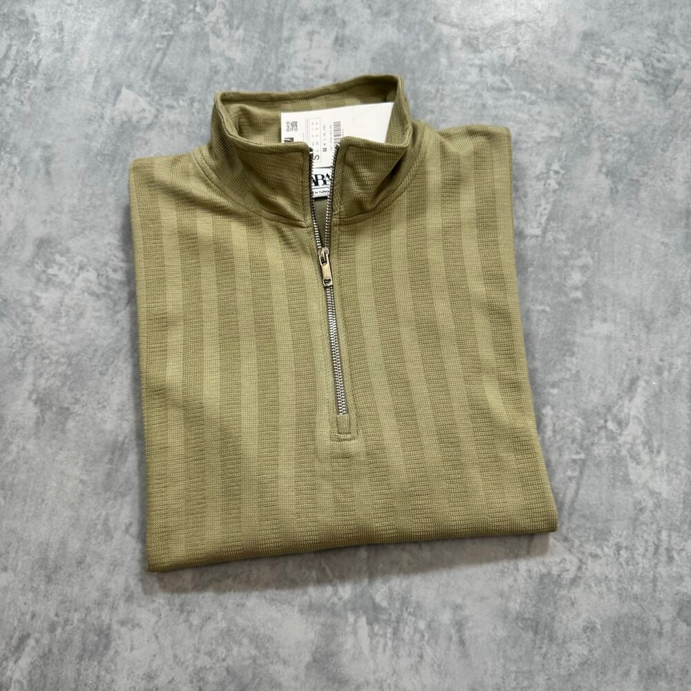 Zara Half Zip New Season Sweatshirt/Yeşil