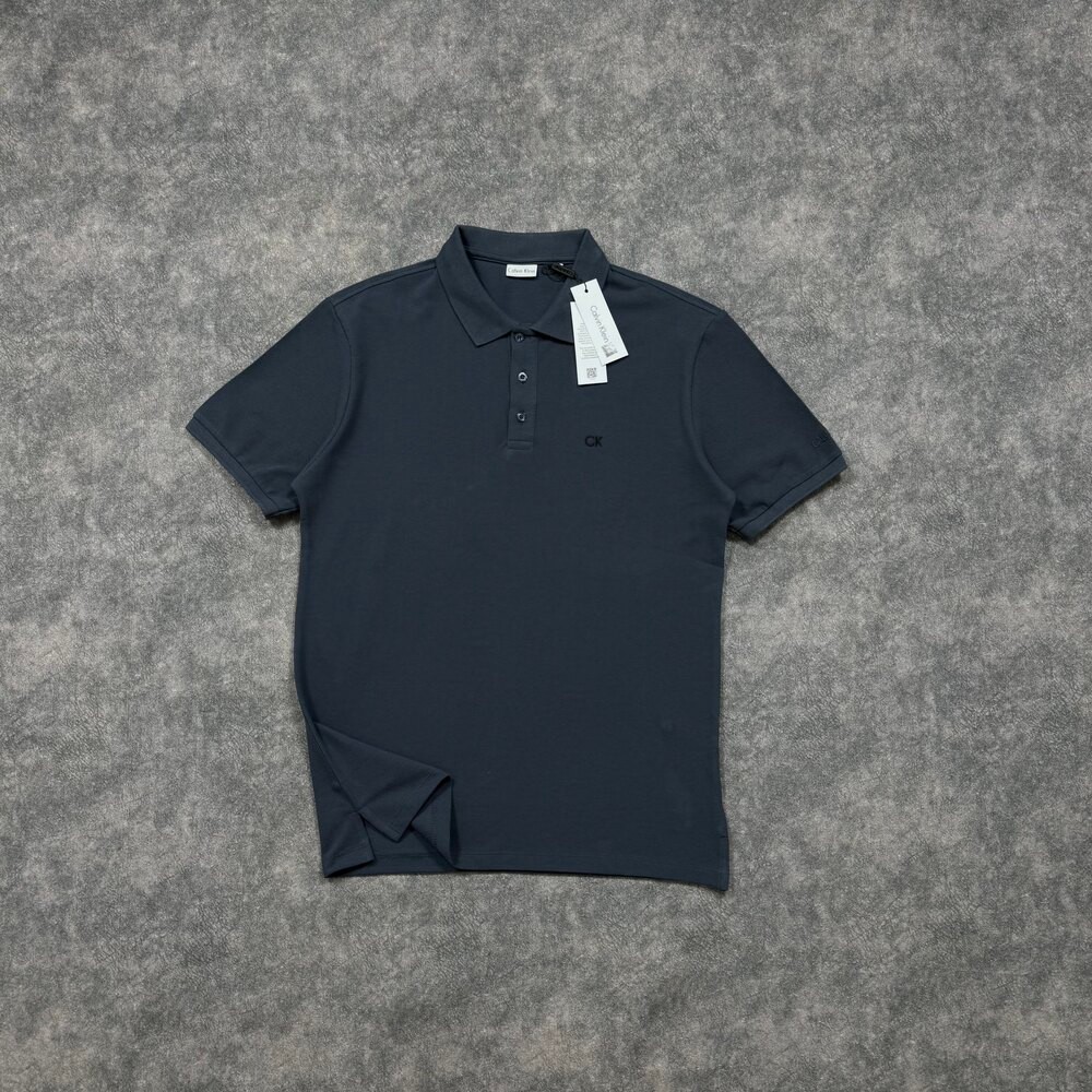 Ck Nakış Logo Polo Yaka T-Shirt/Antrasit image
