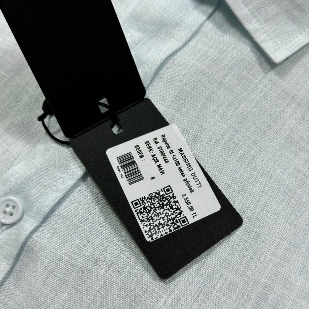 Massimo Dutti %100 Keten Gömlek/Açık Mavi