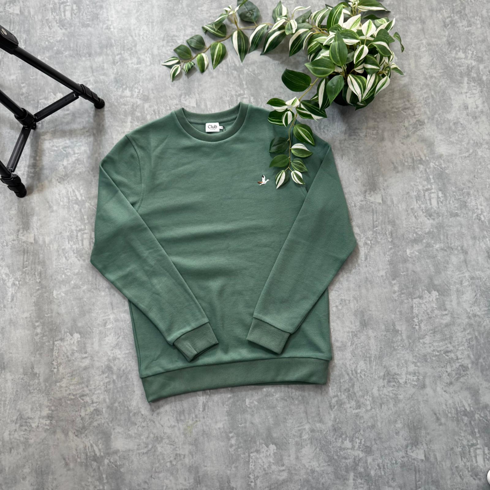 B.Premium Nakış Logo Sweatshirt - Haki image