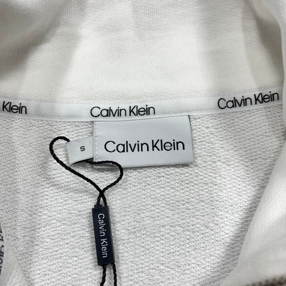 Ck Nakış Logo Half Zip Sweatshirt/Beyaz