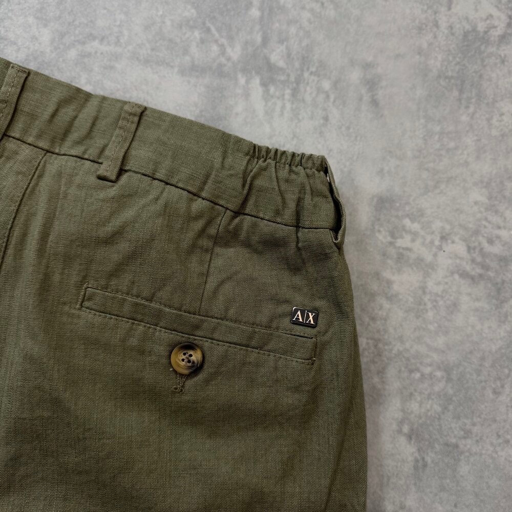 Armani Exchange Ham Keten Pantolon/Haki