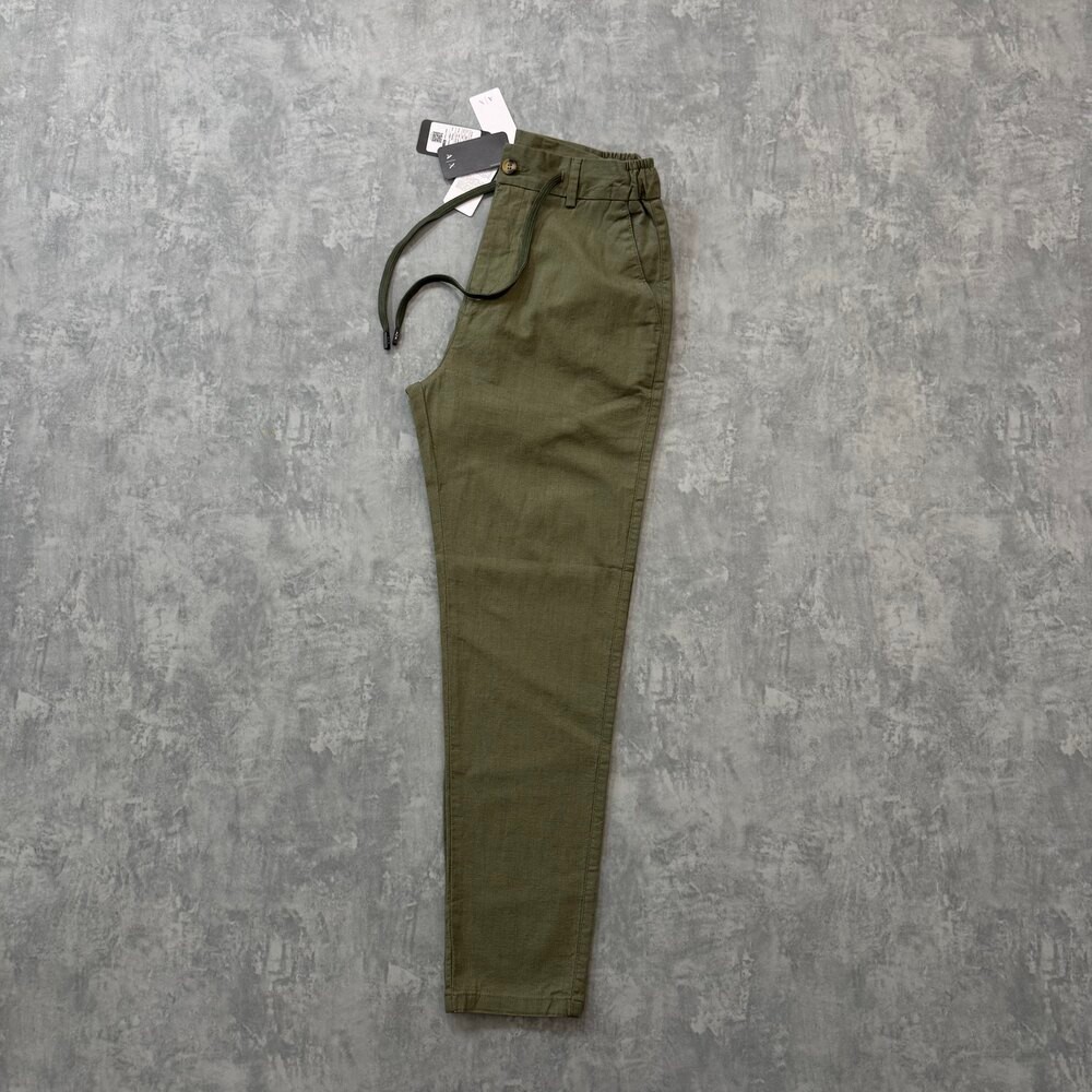 Armani Exchange Ham Keten Pantolon/Haki image