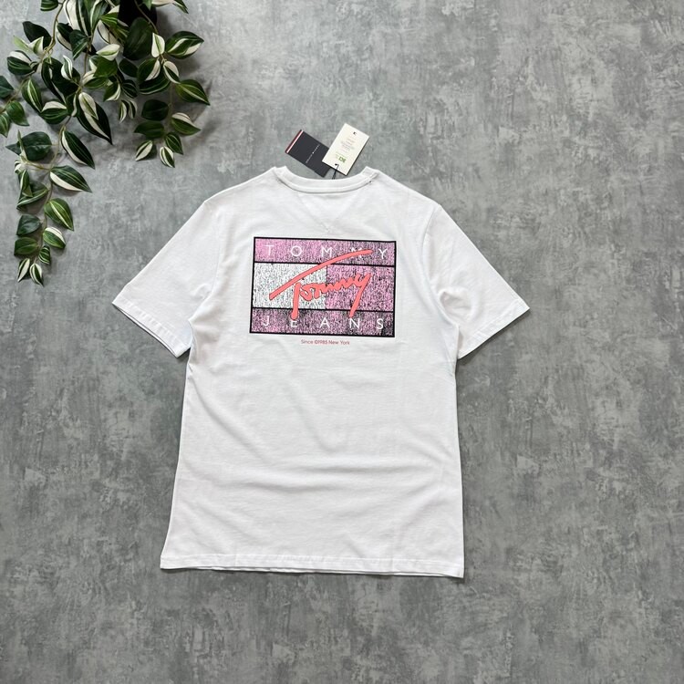 T.H Yeni Sezon Back To Print T-shirt/Beyaz image