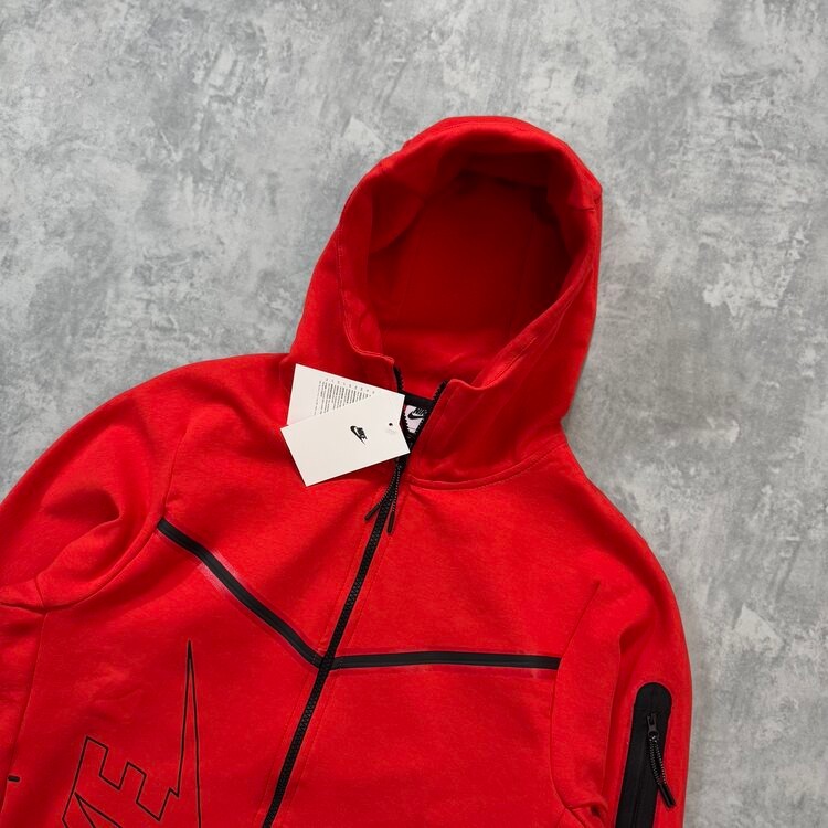 Nike Tech Fleece New Season Full Zip Hoodie/Red2