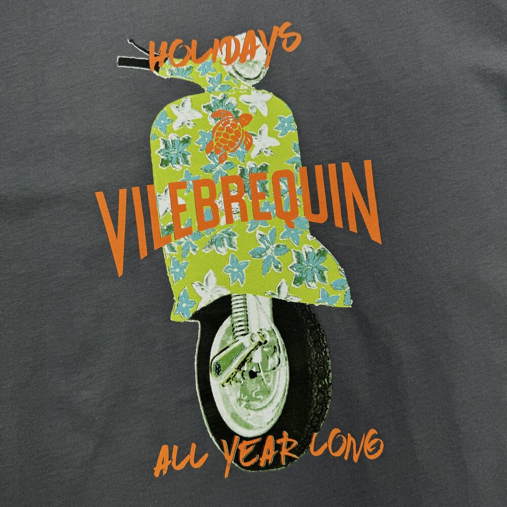 Vilebrequin Vespa Baskılı Tişört/Antrasit