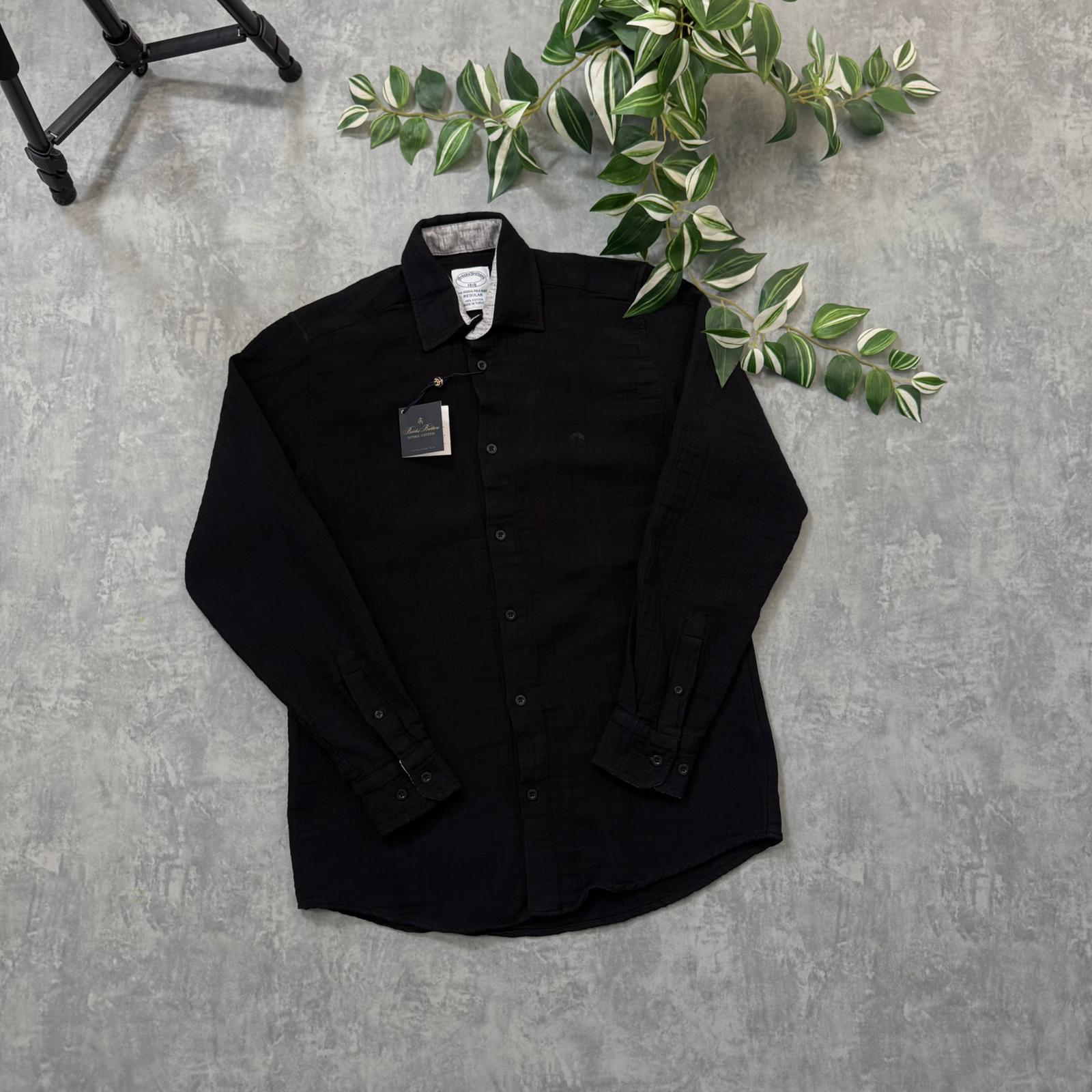  Brooks Brothers Nakış Logo Müslin Gömlek - Siyah image