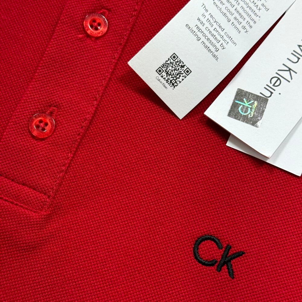 Ck Nakış Logo Polo Yaka T-Shirt/Kırmızı