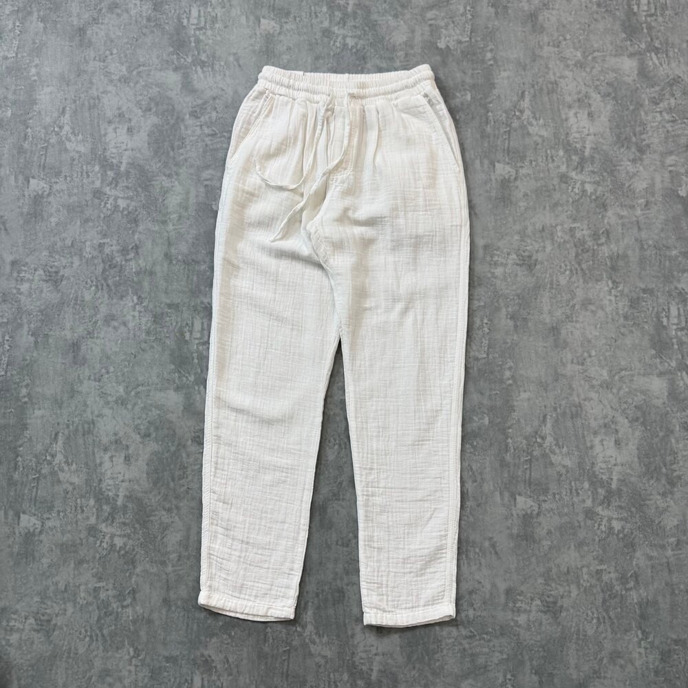 L.Premium Nakış Logo Pantolon/Beyaz