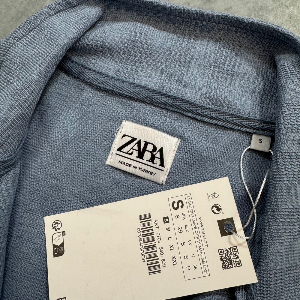Zara Half Zip New Season Sweatshirt/Mavi