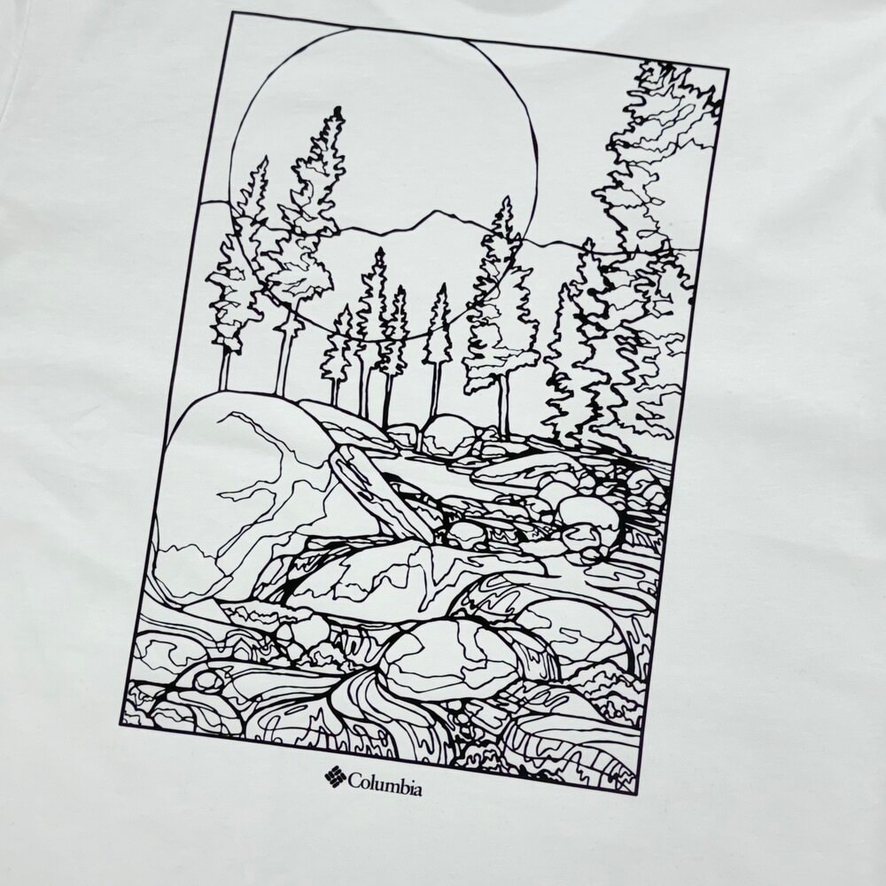 Columbia Big Print Basic T-Shirt/Beyaz