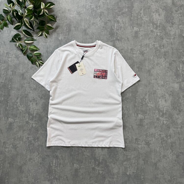 T.H Yeni Sezon Back To Print T-shirt/Beyaz
