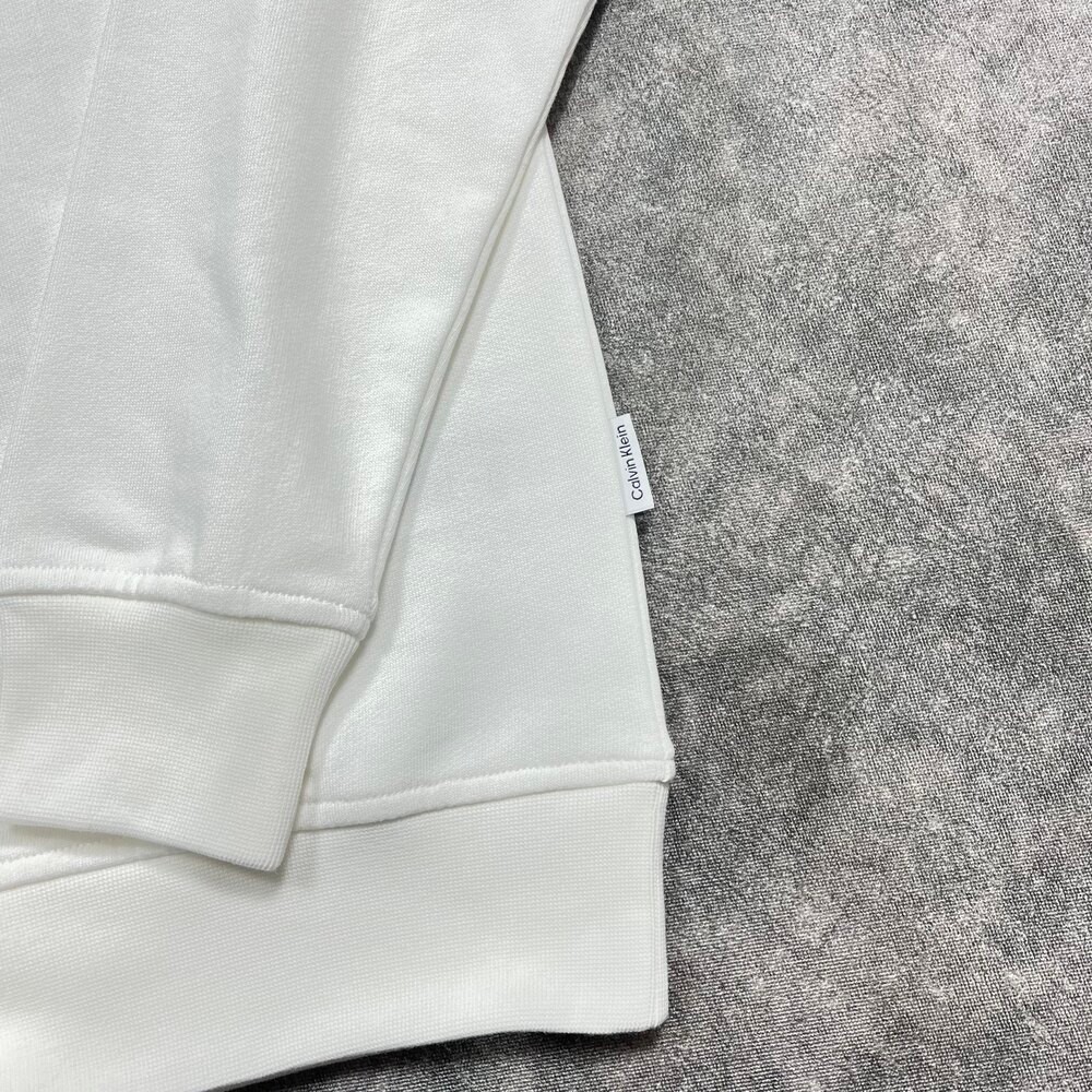 Ck Nakış Logo Half Zip Sweatshirt/Beyaz