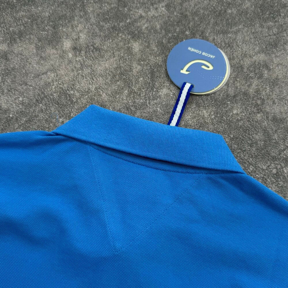 Jacop Cohen Nakış Logo Polo Yaka T-shirt/Mavi