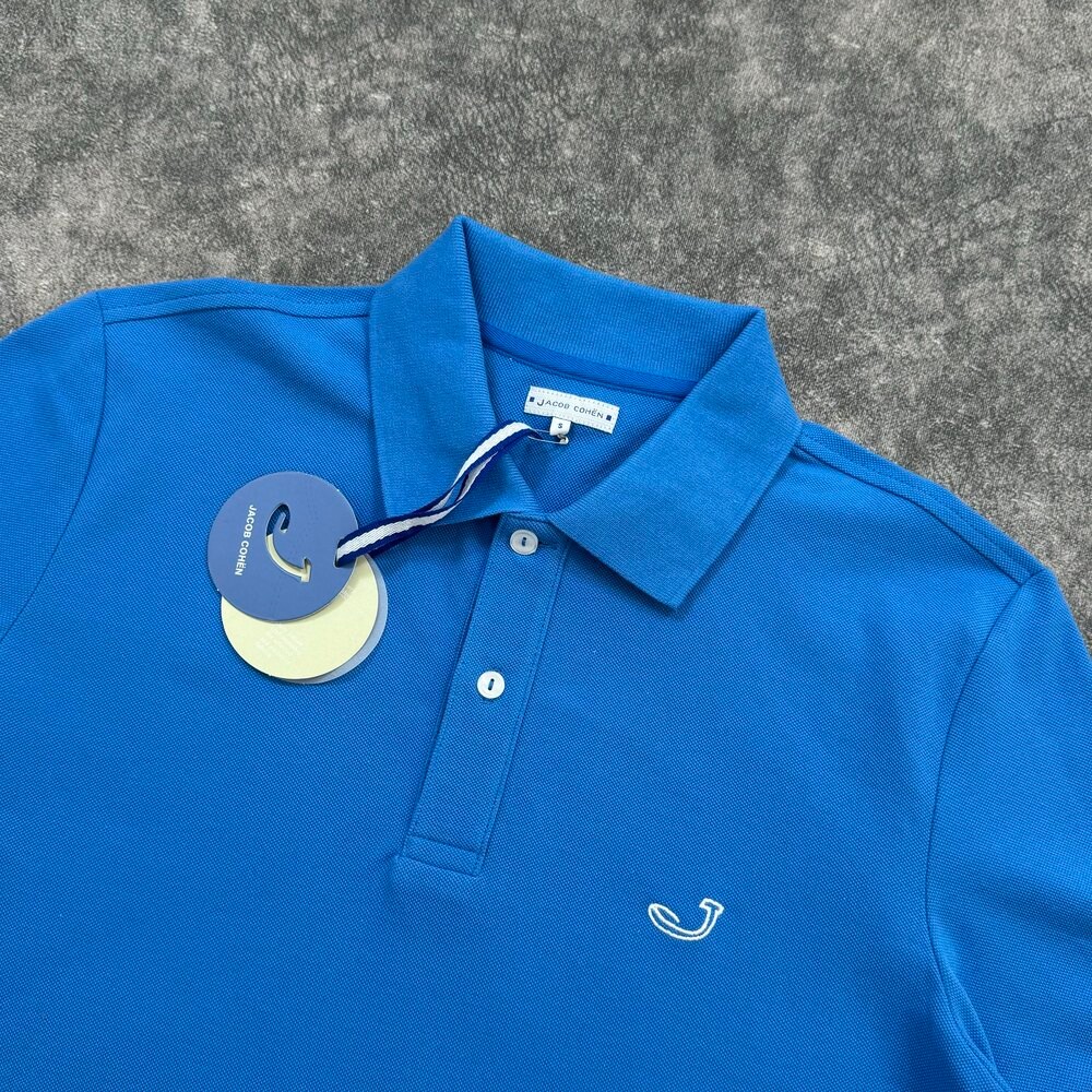 Jacop Cohen Nakış Logo Polo Yaka T-shirt/Mavi
