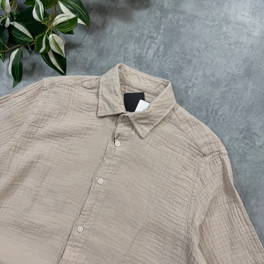 Vilebrequin Müslin Kumaş Kısa Kollu Gömlek/Bej