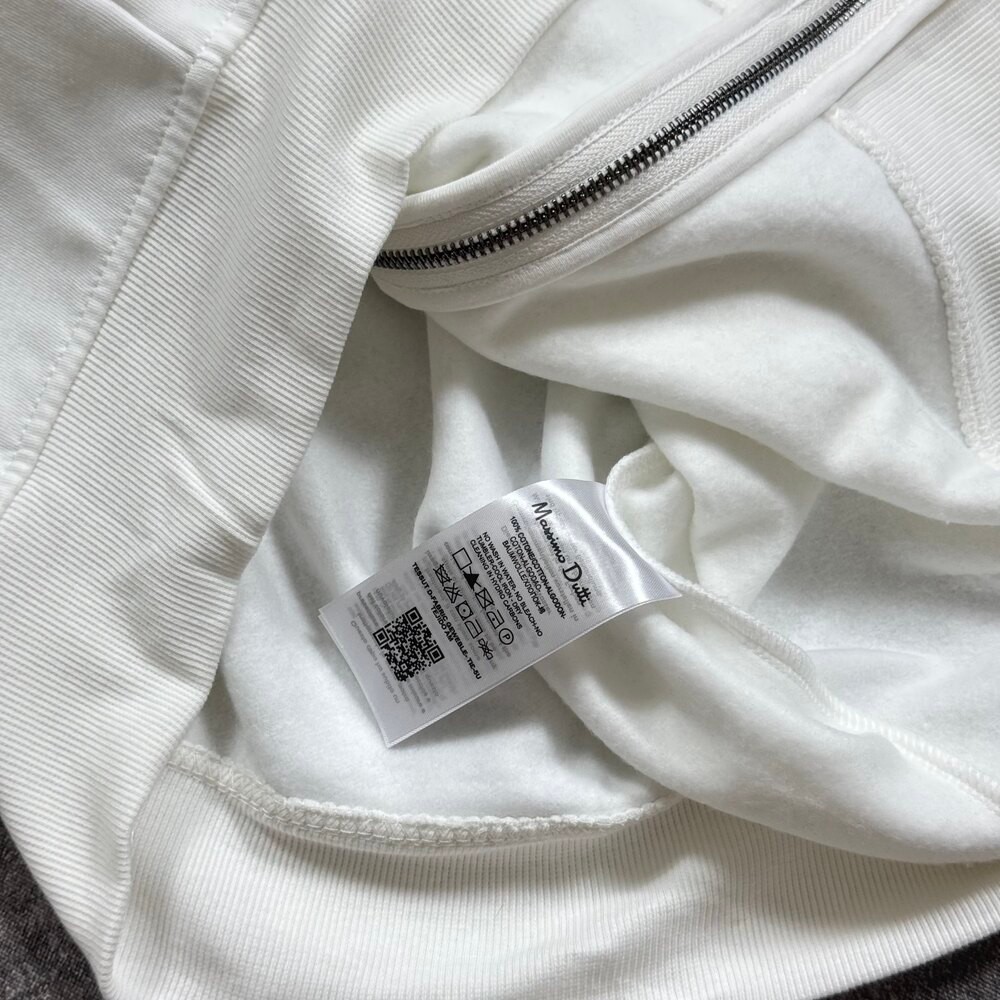 Massimo Dutti Full Zip Hoodie | Beyaz