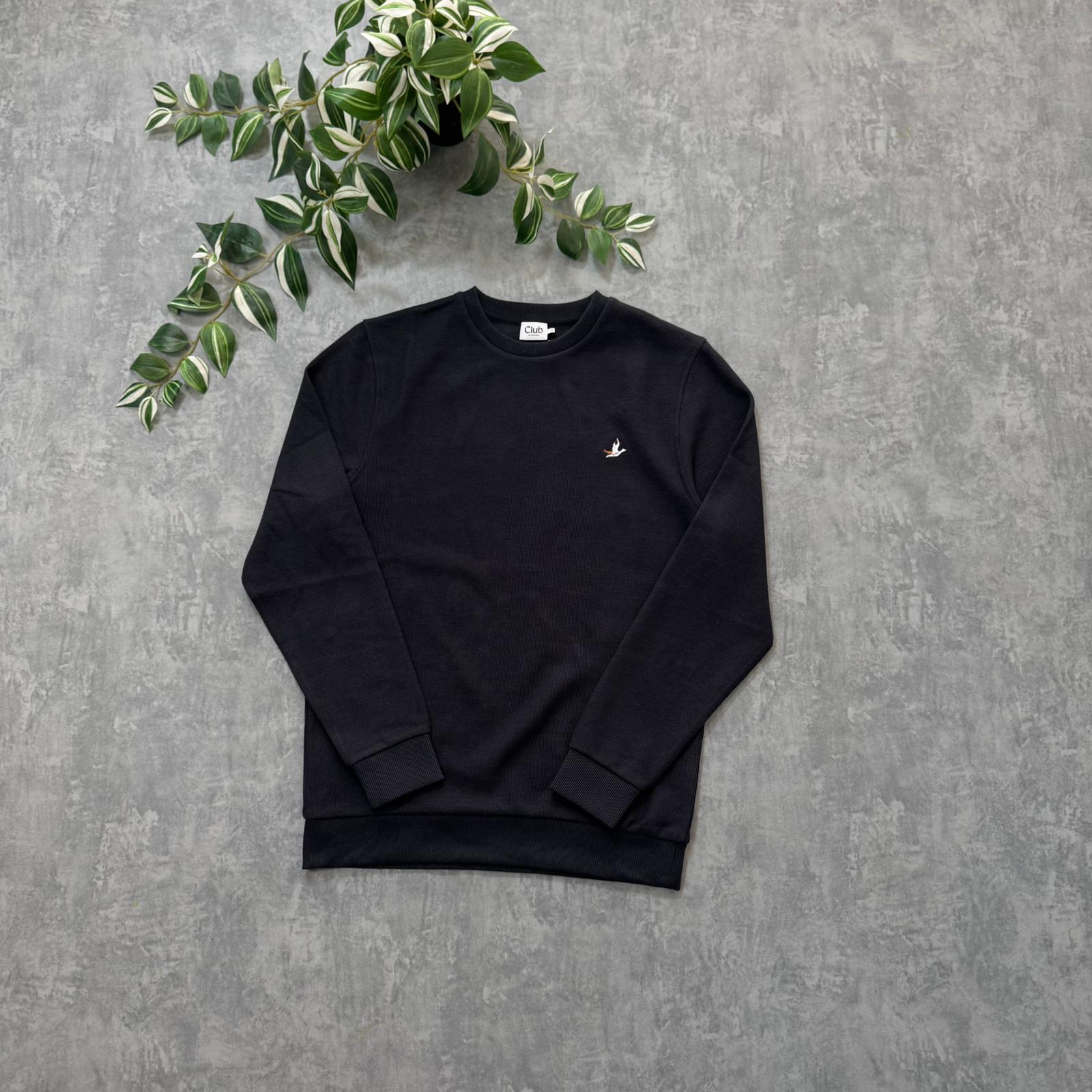 B.Premium Nakış Logo Sweatshirt - Siyah image