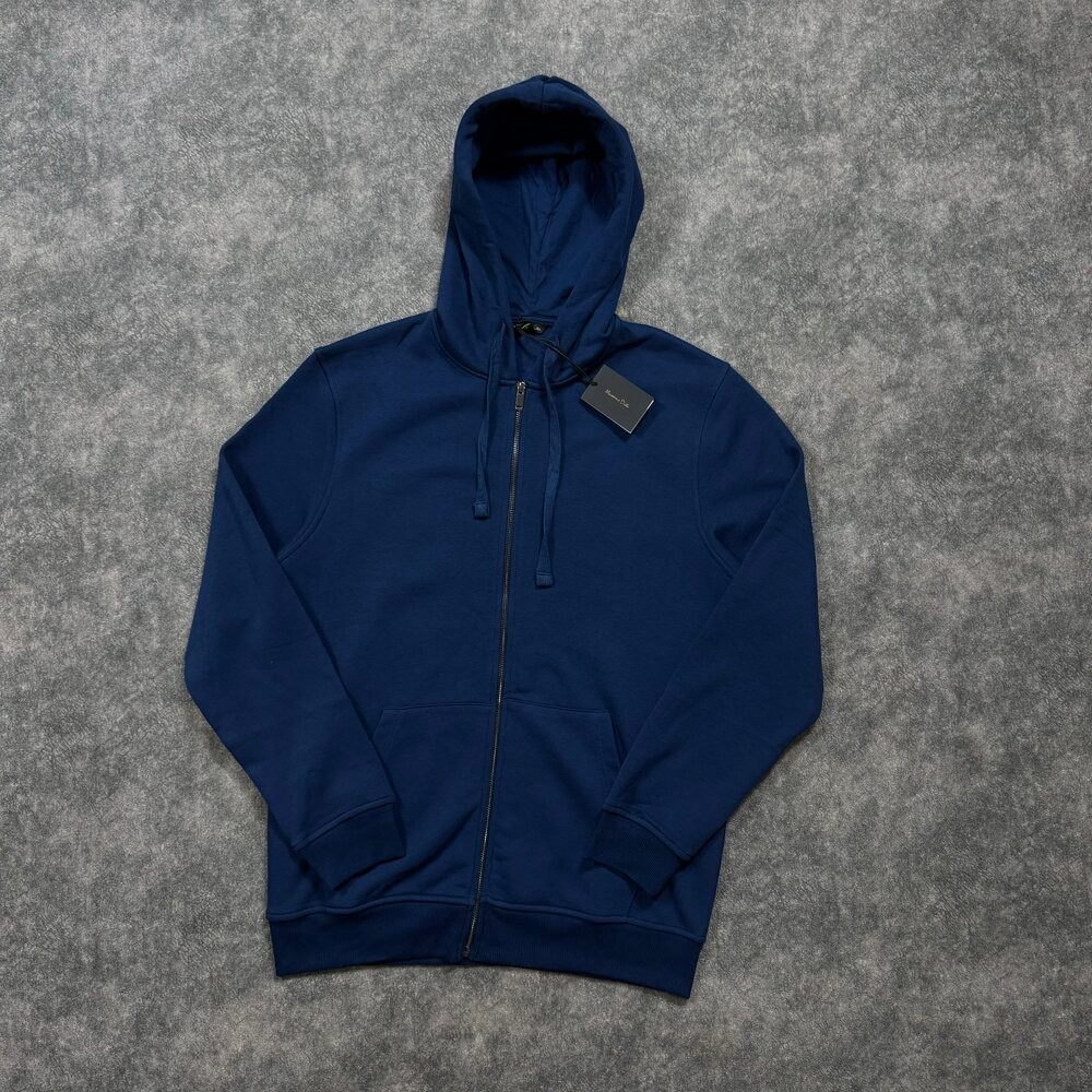 Massimo Dutti Full Zip Hoodie | Lacivert image