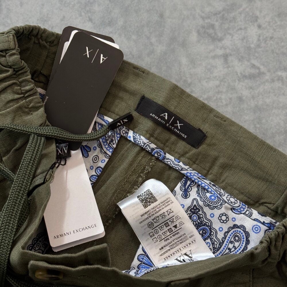 Armani Exchange Ham Keten Pantolon/Haki