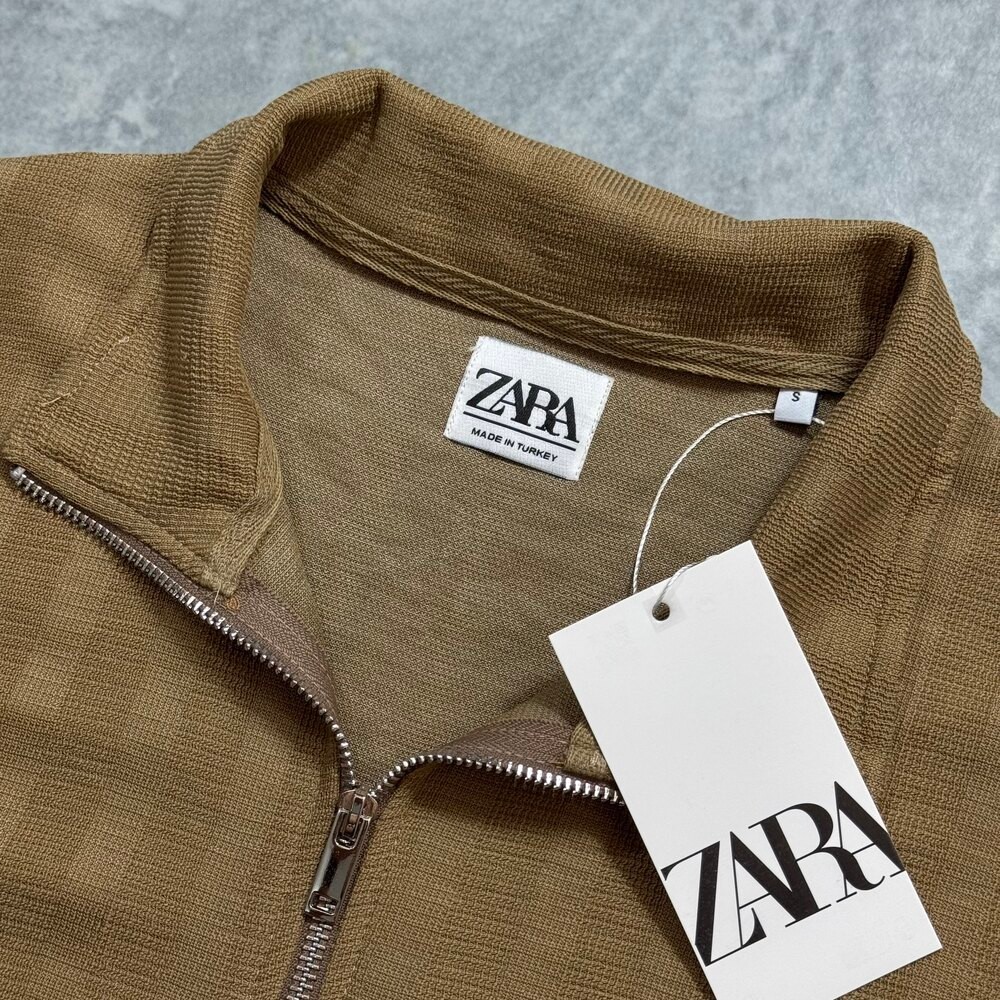 Zara Half Zip New Season Sweatshirt/Kahve