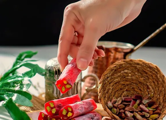Extra Bol Antep Fıstıklı Narlı Fitil Parmak Lokum