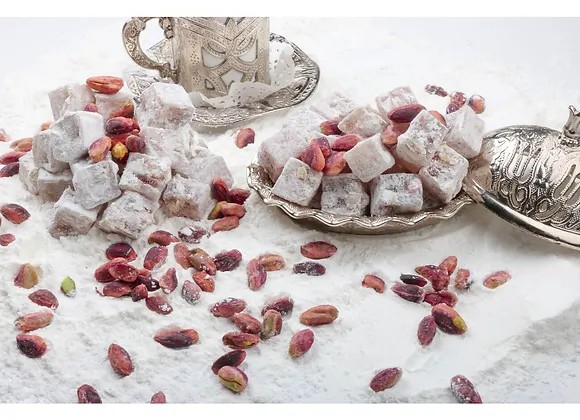 Extra Bol Antep Fıstıklı Çifte Kavrulmuş Pudra Şekeri Kaplı Lokum - 1 KG